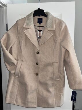 Nautica Women's Beige Wool-Blend Overcoat